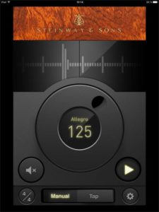 Apps für Sänger Steinway Metronome Blick in die App