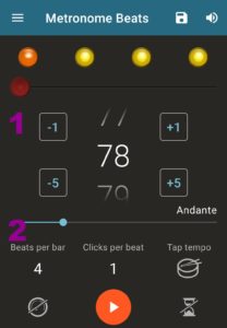 Rhythmusgefühl stärken funktioniert am effektivsten mit einer Metronom App.