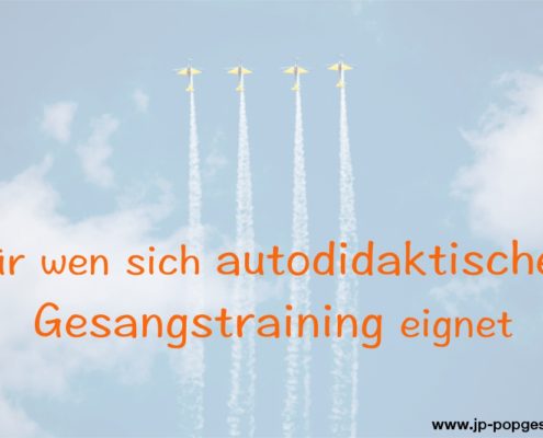 autodidaktisches Gesangstraining Das Foto zeigt vier Flugzeuge, die in enger Formation fliegen