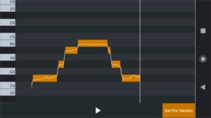 Screenshot einer Gesangsaufnahme in einer Pitch Monitor App.