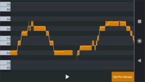 Screenshot einer Gesangsaufnahme in einer Pitch Monitor App.